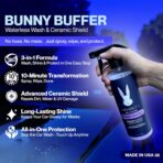 Bunny Buffer Bundle, Waterless SiO2 Ceramic Car Wash & Protect Kit with Auto Body Clean and Protect Spray, Glass Cleaner, & 4 Microfiber Towels, Spray and Wipe Car Detailing Kit, 6 Piece Set - Image 2