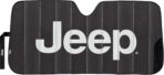 Plasticolor 003859W01 Jeep Black Matte Finish Front Windshield Sunshade for Car Truck SUV