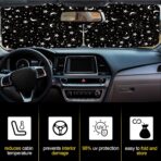 Moukeren 2 PCS Windshield Sun Shade for Car Foldable Window Covers for Car Accessories Reflect UV Sun Heat Protector for Universal Cars SUV Truck RV (Star Moon,31.75 x 28.75 Inch) - Image 4
