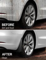 BASENOR 2017-2023 Tesla Model 3 Mud Flaps Splash Guards Fenders (Proprietary Design) No Drilling No Tape Mudflaps All Weather Protector Mudguards for Model 3 Exterior Accessories (Set of 4) - Image 3
