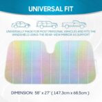 BDK Iridescent Mermaid, Hologram Foil, Chameleon Front Windshield Sun Shade, Double Bubble Accordion Folding Auto Sunshade for Car Truck SUV 58 x 27 Inch - Image 7