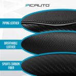 PIC AUTO Steering Wheel Cover, Black Piping Leather, Sports Carbon Fiber and Super Breathable Leather, Universal 14.5-15.5 Inch Anti-Slip Steering Wheels Accessories for Men & Women - Image 3