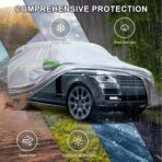 Full Car Cover Universal 6 Layers Outdoor Thicked All Weather Cover, Sunshield, Waterproof, Snow Proof, UV Proof, Scratch Proof, Bird Droppings, 6 Reflective Strips, Fits SUVs up to 180" - Image 2