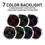 RACETECH 110mm (4-3/8") 2 Gauge Set - 2in1 GPS Speedometer Tachometer + 4in1 Oil, Water Fuel Volt Gauge Set – 7 Color LED Black Dial IP67 Waterproof 12V/24V – for Car Truck, Moto, Marine - Image 2