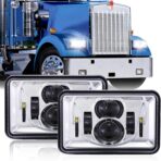 Z-OFFROAD 2pcs 60W 4x6 LED Headlights DOT Approved H4656 H4651 H4652 H4666 H6545 Sealed Beam Rectangular Headlamp for Freightliner KW Peterbilt Oldsmobile Cutlass Trucks - Chrome
