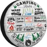 Spare Tire Cover for RV Camper Camping Rules, Weatherproof Universal Wheel Cover for RV Travel Trailer Camper Truck 15inch