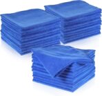 SHENLI 30Pack Edgeless Microfiber Towels for Car Detailing, 16x16 Inch Dark Blue Detailing Drying Wash Polishing Ultra-Absorbent Lint-Free Cleaning Cloths for Cars Windows Cleaning Household Supplies