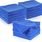 SHENLI 30Pack Edgeless Microfiber Towels for Car Detailing, 16x16 Inch Dark Blue Detailing Drying Wash Polishing Ultra-Absorbent Lint-Free Cleaning Cloths for Cars Windows Cleaning Household Supplies