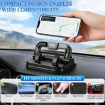 Car Phone Holder 360 Degree Rotation, Suitable for car Navigation in-car Dashboard, Horizontal and Vertical Screen Adjustment Angle, Suction Cup Fixed Non-Slip Mobile Phone Holder Suitable (Black) - Image 4