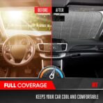 BDK Car Windshield Sun Shade - Jumbo Size Windshield Sun Shade Accordion Fold Style for Windshield - Heatshield Sunshade for Sedan Truck, SUV - Window Shades Front Windshield - 65 x 27 in - Image 4