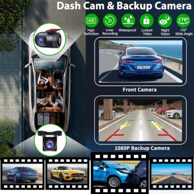 SJoyBring [QLED Screen Upgrade] 7" Double Din Car Stereo with Dash Cam, Wireless Apple CarPlay and Android Auto, Bluetooth, 240W 4.2-Channel Audio Output, MirrorLink, Backup Camera, AM/FM Car Radio - Image 3