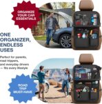 Car Backseat Organizer with Tablet Holder (2-pack) - Updated 2025 Oxford 600D Car Storage Organizer, Foldable Car Tray Kids, Road Trip Essentials, Back Seat Protector Kick Mats, Travel Accessories - Image 8
