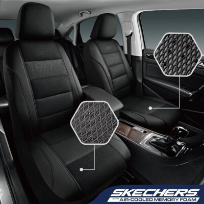 Skechers Men’s Seat Covers, Air-Cooled Memory Foam Car Seat Covers Front Seats, Airbag Compatible,Universal Fit for Most Cars, SUVs, Vans and Trucks,Black - Image 3