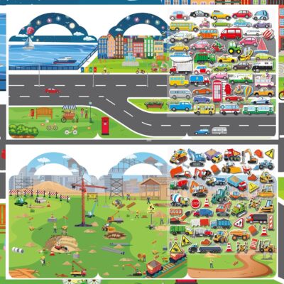 2 Pack Puffy Sticker Books for Kids Ages 3-5, Construction Truck and Vehicle Car Stickers for Toddlers Boys, 3D Reusable Stickers Books for Toddlers, Activity Book for Boys Party - Image 9