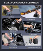 Car Vacuum Portable Cordless, 35000PA High Power Suction & Blower, Wireless Handheld Vacuum Cleaner for Car, Home, Office, Pet(Abyssal Black) - Image 6