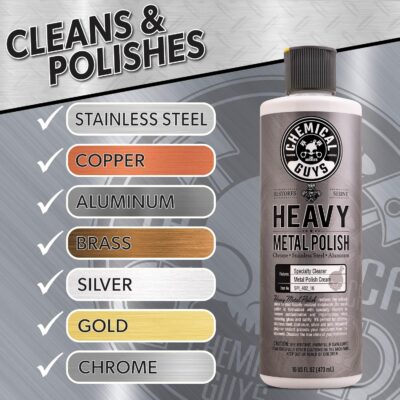 Chemical Guys Heavy Metal Polish Restorer and Protectant - Cleans, Restores & Protects, Aluminum, Stainless Steel, Chrome Polish & More, Safe for Cars, Trucks, Motorcycles, RVs, and Boats - 16 oz - Image 4