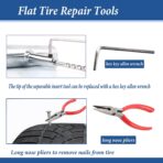 Tire Repair Kit, 68pcs Heavy Duty Tire Plug Kit, Universal Tire Repair Tools Flat Tire Puncture Repair for Car, Motorcycle, Truck, SUV, RV, ATV, Tractor, Trailer Fix Punctures and Plug Flats Patch Kit - Image 3