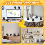 Black Diamond Rubber Duck with White Diamond Hat, Sunglasses & Pearl Necklace - Funny Car Dashboard Decor Accessory, Premium PVC Material - Image 5