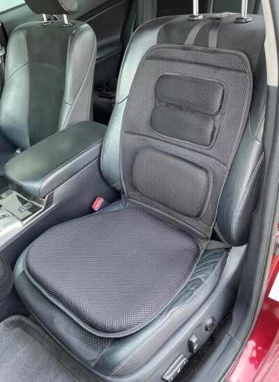 Tektrum Orthopedic Gel Seat Cushion and Firm Back Support Lumbar Pillow for Car, Home/Office Chair, Travel - Relief for Tailbone, Sciatica, Coccyx, Back Pain, Improve Posture (TD-GS19041-BLK) - Image 6