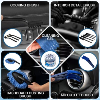 SHALL 28Pcs Car Detailing Kit, Car Detailing Brush Set, Car Wash Cleaning Kit, Professional are Kit Car Care Kit for Interior Exterior Wheels - Image 6