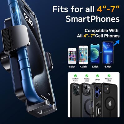 Phone Holders for your Car [Long Flexible Neck] Car Phone Mount [Anti-Shake Stabilizer] Cell Phone Holder Car for Dashboard Windshield Automotive Accessories Fit for iPhone Android Smartphone - Image 7