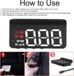 Car Windshield Speedometer Gauge,OBD2 HUD Windshield Projector Dash Speedometer Display for Most of Car - Image 5