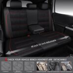 CAR PASS Mesh Leather Car Seat Covers Full Set,Breathable Mesh Faux Leather Seat Covers for Car, Universal Fit for SUV Truck Sedan Automotive, Airbag Compatible, Black and Red - Image 5