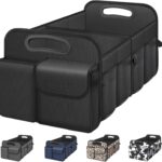 Femuar Car Trunk Organizer with Large Capacity Waterproof Car Accessories for Women & Men, Collapsible Trunk Organizer for Suv/Jeep/Sedan (Black, Standard)