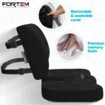 FORTEM Seat Cushion, Office Chair Cushion, Lumbar Support Pillow for Office Chair, Memory Foam Sciatica Coccyx Tailbone Pressure Pain Relief, Car Sitting Pad, Washable Non Slip - Image 3