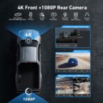 9inch Wireless Carplay Screen for Car & Android Auto, 4K Dash Cam + 1080P Backup Camera, Portable Touchscreen, GPS Navigation, Bluetooth for All Cars - Image 4