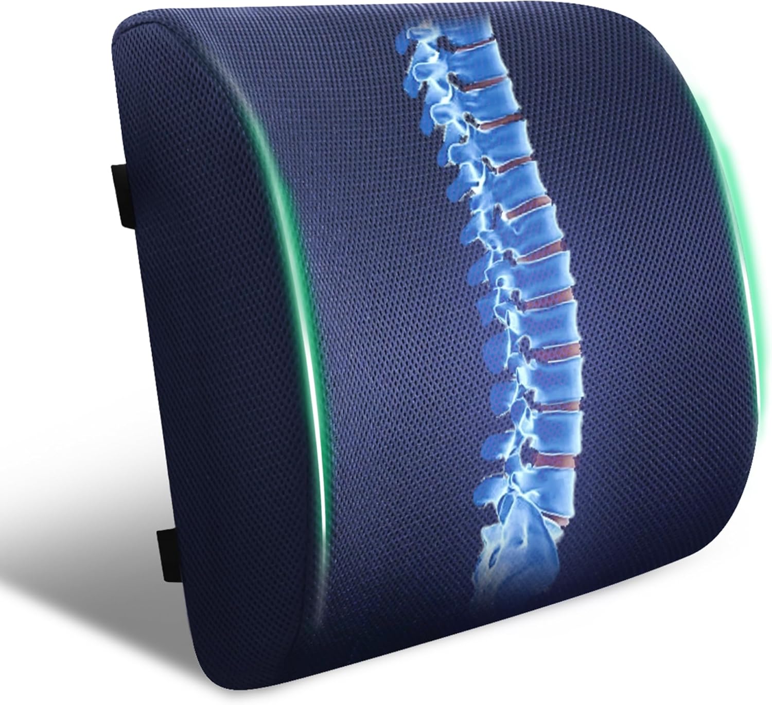 81GPiSlfIkL._AC_SL1500_.jpg Back Support Pillow for Office Chair and Car Seat,Lumbar Support for Office,Charcoal Memory Foam Back Cushion-Breathable Mesh Cover,Double Adjustable Straps,Dark Blue - Image 1