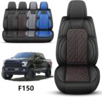 Car Seat Cover Custom Fit for Ford F150 2009-2026 Faux Leather Seat Cover Set Compatible with Regular Cab Super Cab Super Crew Pickup Truck Cushions (Black Redline, Front Seat) - Image 2