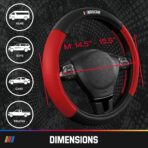 NASCAR Steering Wheel Cover, Two-Tone Red Leather Patchwork, Universal Fit 14.5"-15.5" Steering Covers for Cars, Anti-Slip, Soft Grip, Odor-Free, Trucks & SUVs, Racing Style Interior Upgrade - Image 7