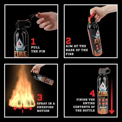 Portable Fire Extinguisher, 2-Pack, Non-Toxic, Quick Pull & Aim Feature for Home, Kitchen, Car, Grill, & Campfires, Two Mounting Brackets, Fight Wood, Gasoline, Battery, & Electrical Fires - Image 4