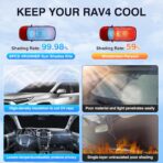 Sunsdrew 8PCS Foldable Sun Shades for 2019-2025 Toyota RAV4 Accessories Car Windshield&Side Windows Shade Cover Blocks 99% UV&Heat Privacy Protection Keeps RAV4 Cool All Black - Image 3