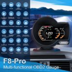 obd2 Gauges Display Car HUD Head Up Display F8 Plus,OBD+GPS Gauge, Digital Speedometer for Car with Water Temperature, Voltage, Fuel Consumption, RPM,obd2 Gauge Speedometer Suitable for All Car - Image 4