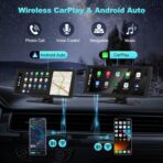 Portable Apple CarPlay Screen for Car, 10.26“ Wireless CarPlay & Android Auto Touch Screen Voice Control Navigation, 4K Dash Cam & 1080P Backup Camera DVR Recording Plug & Play for Car Truck - Image 2