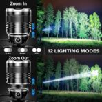 AKNEAR LED Rechargeable Headlamp 99000 High Lumens, 95 Hours Endurance Head Lamp with Zoomable & 12 Modes & IPX7 Waterproof & 125° Adjustable, Super Bright Head Light for Outdoor, Camping, Hard Hat - Image 5