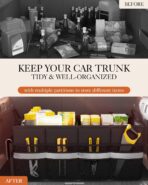 HOTOR Trunk Organizer - Car Organizer with 5 Pockets, Trunk organizer for SUV, Sedan & Van, Car Organization with Sturdy Base Panel for Car Accessories, Black, 2 Compartments, 21.3"×12.6"×10.6" - Image 5