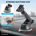 1Zero Replacement Suction Cup Car Mount for CarPlay Screen with Quick Extension Arm, Compatible with 7-11 Inch Portable Car Play Screens, Adjustable Dashboard Windshield in-Car Monitor Bracket Holder - Image 5