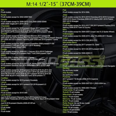 Car Pass Classical Leather Automotive Universal Steering Wheel Covers,Universal Fit for Suvs,Trucks,Sedans,Cars,Vans,14.5-15inch Anti-Slip Safety Comfortable Desgin(Black) - Image 6