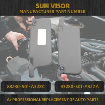 Dasbecan Left and Right Sun Visor Compatible with Honda Civic 1996-2001 iES CX DX EX EXR HX LX Gray Replacement - Image 2