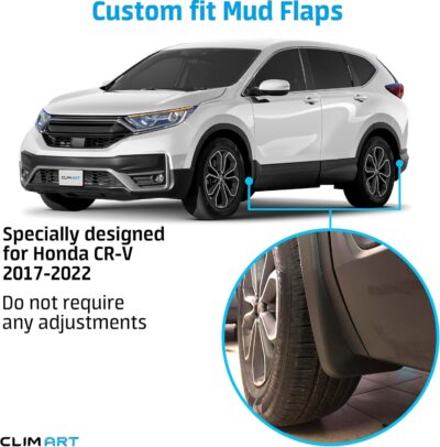 CLIM ART Custom Fit Mud Flaps for Honda CR-V 2017-2022, 4 pcs, Easy to Install, Road and Weather Resistant Thermoplastic, Car Accessories - MF1417021 - Image 4