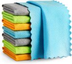 AIDEA Microfiber Glass Cleaning Cloth, 8PK, Premium Microfiber Glass and Window Cleaner, Lint Free Magic Cleaning Cloths for Glass, Windows, Windshields, Mirrors, Stainless Steel, 12"x12"