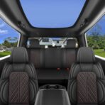 Car Seat Cover Custom Fit for Ford F150 2009-2026 Faux Leather Seat Cover Set Compatible with Regular Cab Super Cab Super Crew Pickup Truck Cushions (Black Redline, Front Seat) - Image 7