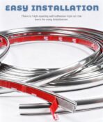 Car Trim,Car Accessories,Self Adhesive Chrome Tape for Cars,Automotive Exterior and Interior Molding Trim,Applicable on Auto Side Body,Bumper,Grille,Roof,Window,Tailgate,Side Mirror (25mm) - Image 4