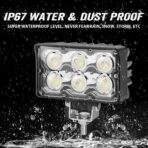 6 Inch LED Tractor Light, 60W Super Bright LED Work Light Rectangular Foglight 5500LM Waterproof 4x6 Flood Offroad Light for Truck, Tractor, ATV, SUV, UTV, Trailer, Excavator, Heavy Equipment (1 PCS) - Image 3