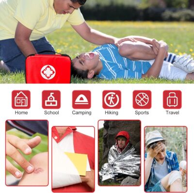 Travel-First Aid-Kit Car-Home 300PCS Survival-Kit Outdoor-Adventure - Small Portable Red Emergency Essential Sets Office Hiking Camping Business Public Must Have First Aid Gear Equipment 1st Aid - Image 3