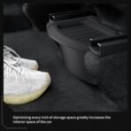 Rear Center Console Floor Storage Organizer Box for Tesla Model Y Juniper 2025 2026,Black TPE Car Accessory with Anti-Slip Lid,Backseat 2nd Row Seat Organizer Bin - Image 4