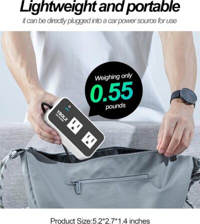 YSOLX 200W Car Power Inverter 12V to 110V for Vehicles, Car Plug Adapter Outlet with 4 USB Fast Charger, Car Charger Cigarette Lighter Adapter for Phone, Laptop on Road Trip - Image 6